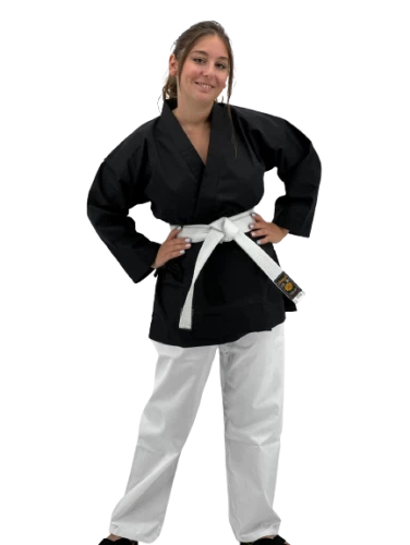 Tenue Kobudo (Kimono (Gi) Noir, Pantalong Blanc)