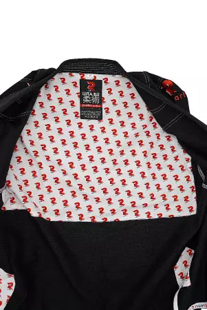 Tenue de BJJ Luta Fightart blanc/bleu/noir IBJJF