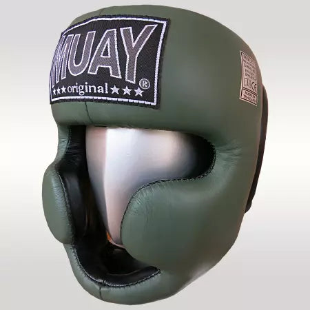 Casque de Boxe MUAY avec mentionniere en cuir