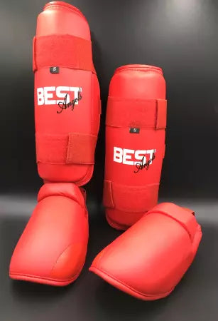 Protège Tibia + Pied Karaté Best Angels rouge